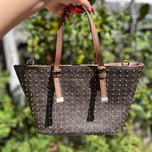 Calvin Klein Brown Monogram Tote Bag
